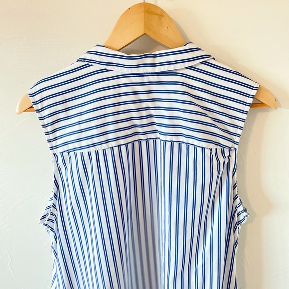 Terre Bleue Striped Sleeveless Shirt Tunic - Picture 4 of 6